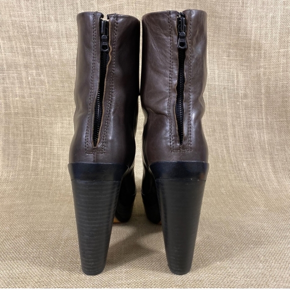 Rag & Bone CHOCOLATE BROWN LEATHER BOOTIES - Picture 6 of 9